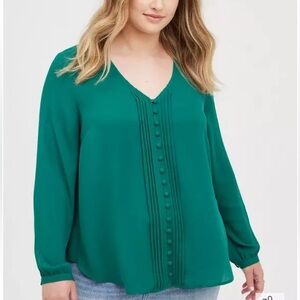 Torrid Green Sheer Blouse XXXL